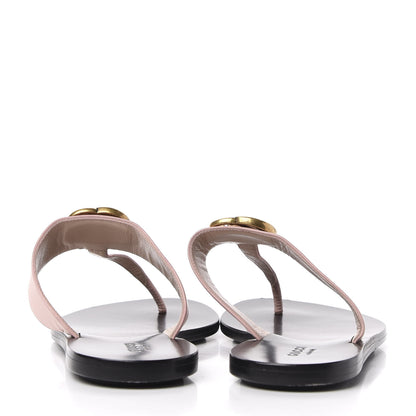 Gucci Calfskin GG Marmont Thong Sandals 37.5 Perfect Pink 7 of 10