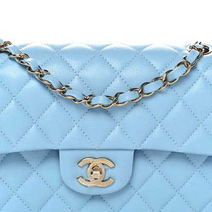 Chanel Caviar Quilted Small Double Flap Light Blue 8 of 11