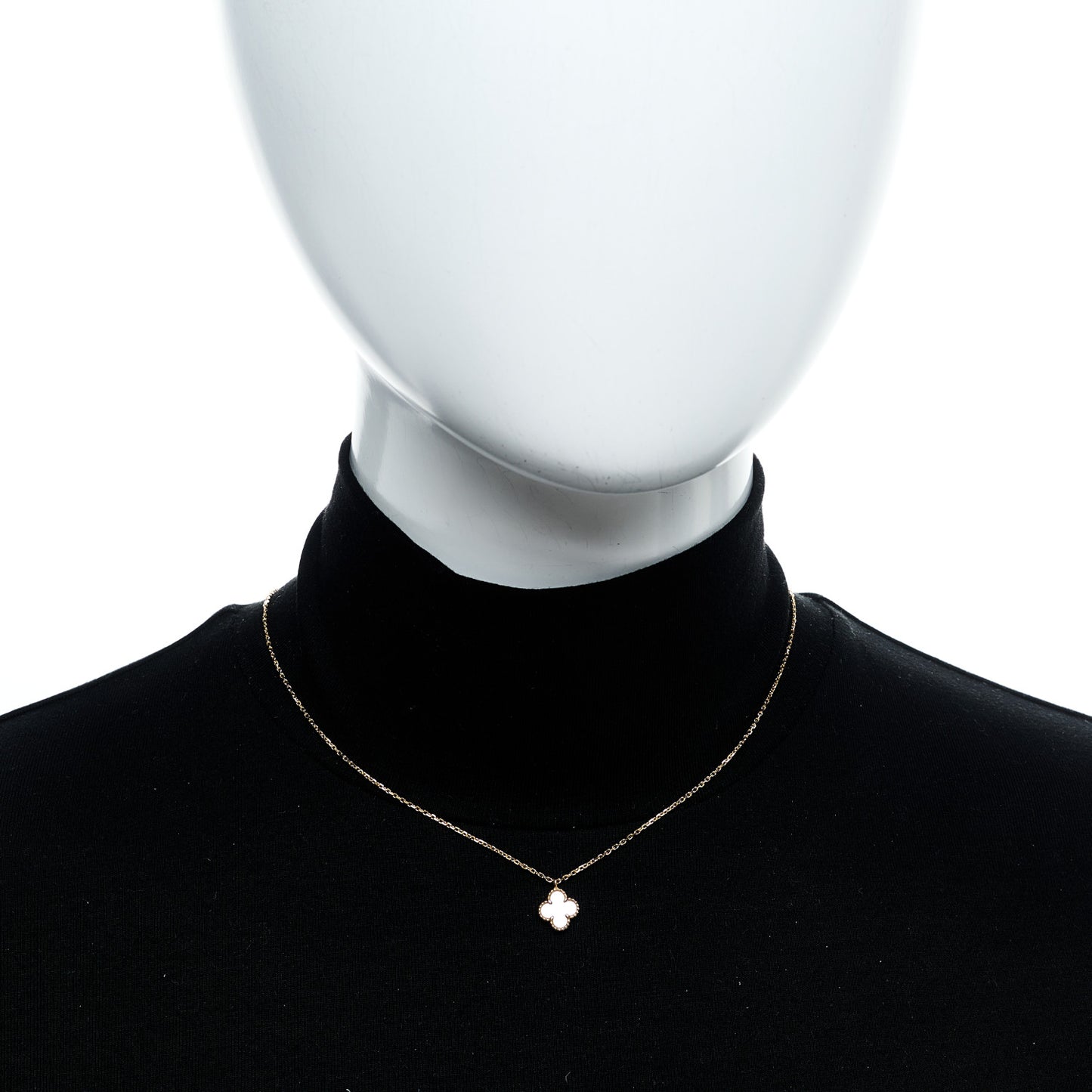 18K Yellow Gold Mother of Pearl Sweet Alhambra Pendant Necklace