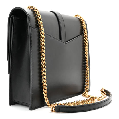 Saint Laurent Smooth Calfskin Monogram Medium Sulpice Shoulder Bag Black 3 of 10
