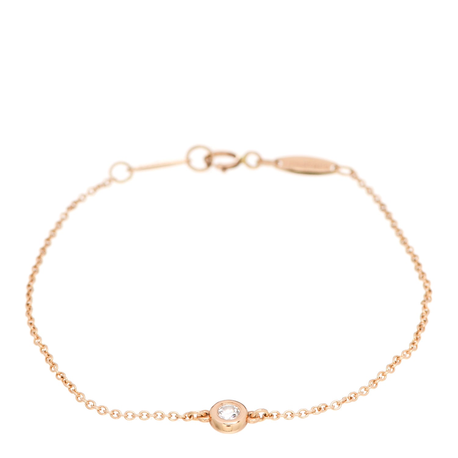 Tiffany 18K Rose Gold Diamond .07ct Elsa Peretti Diamonds by the Yard Bracelet 1 of 6