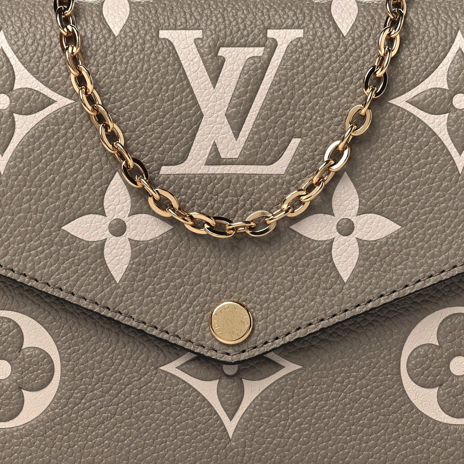Louis Vuitton Empreinte Monogram Giant Felicie Pochette Tourterelle Creme 8 of 11