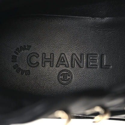 Chanel Calfskin Lambskin Lace Up Boots 37.5 Black 9 of 9