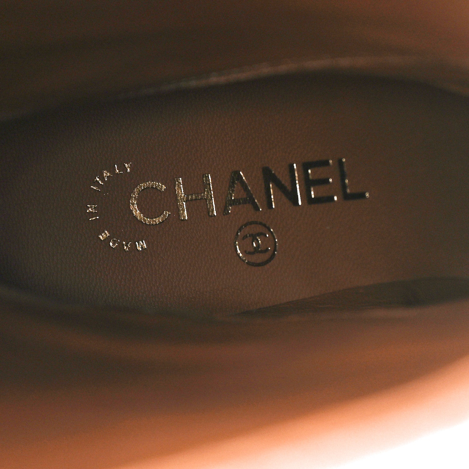 Chanel Calfskin Tall CC Boots 39 Brown 6 of 9