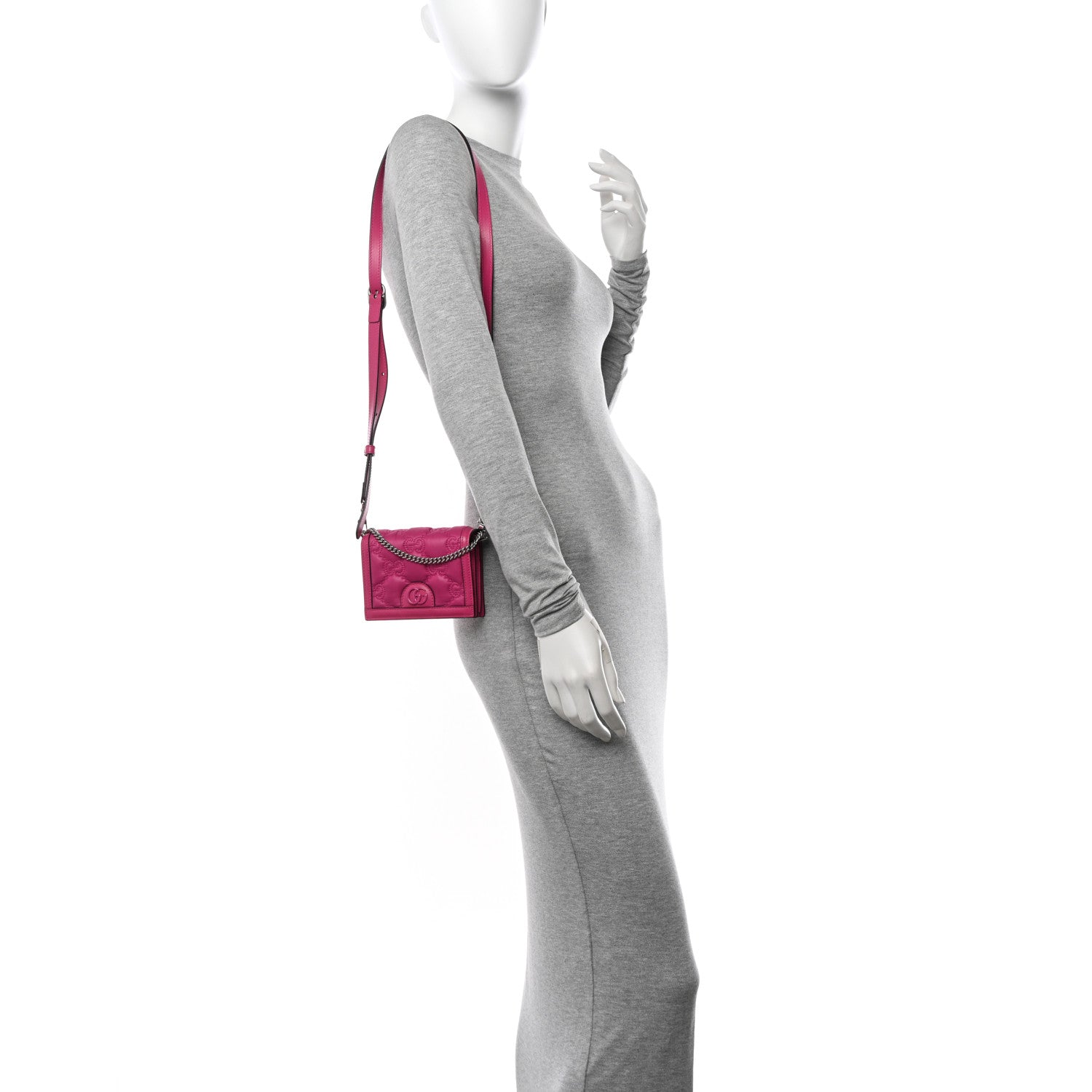 Gucci Nylon Calfskin Enamel GG Matelasse Mini Chain Bag Lovely 2 of 11