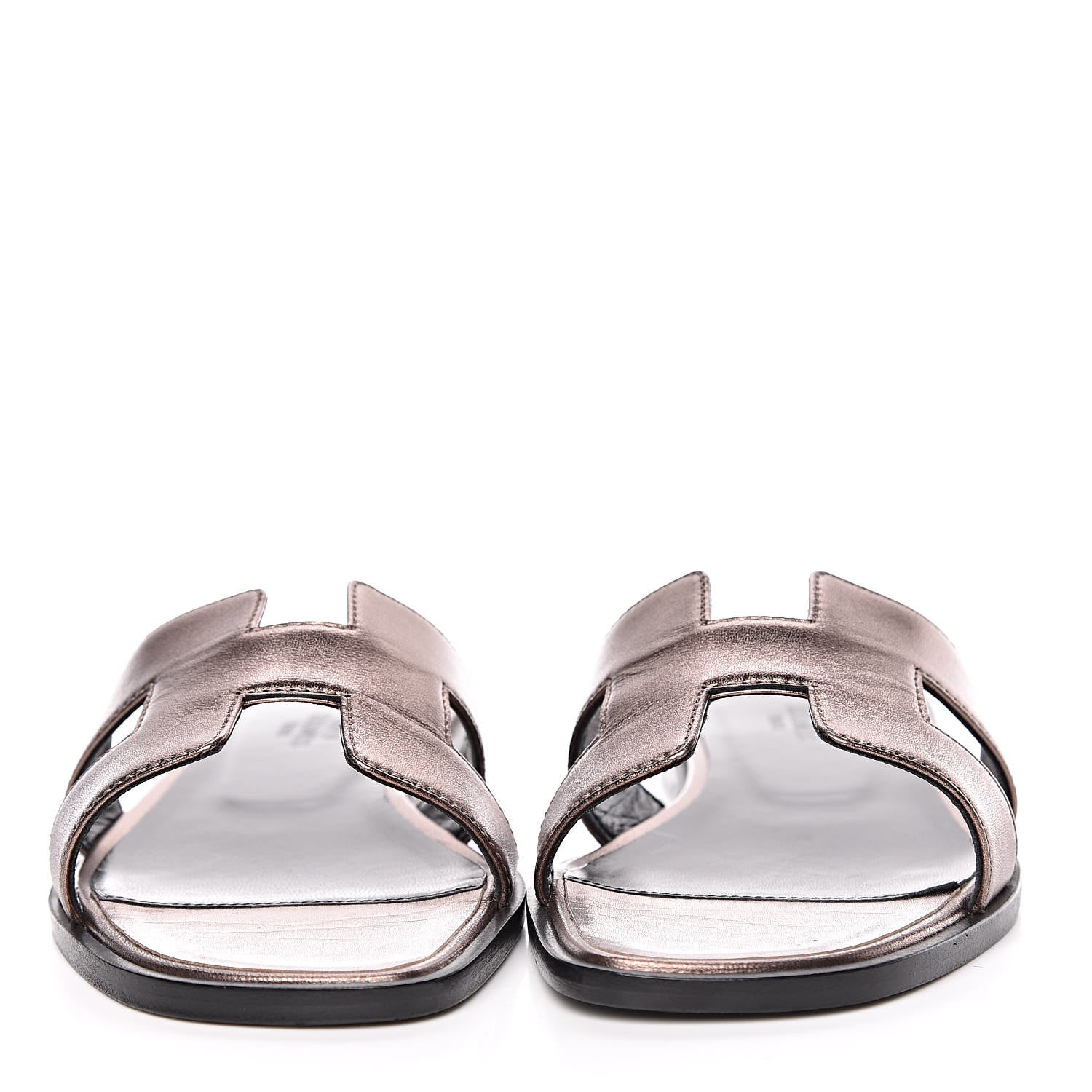 Hermes Metallic Nappa Oran Sandals 37 Or Vieilli 2 of 12