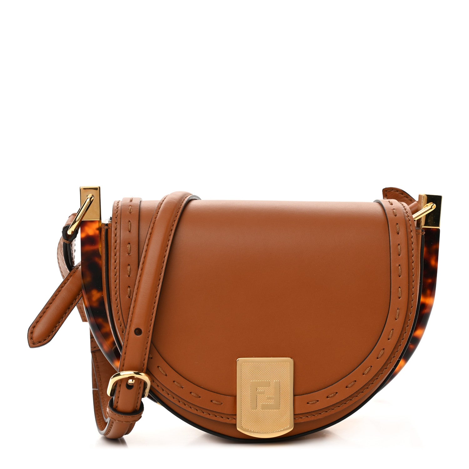Fendi Vitello King Plexiglass Moonlight Shoulder Bag Cuoio 1 of 11