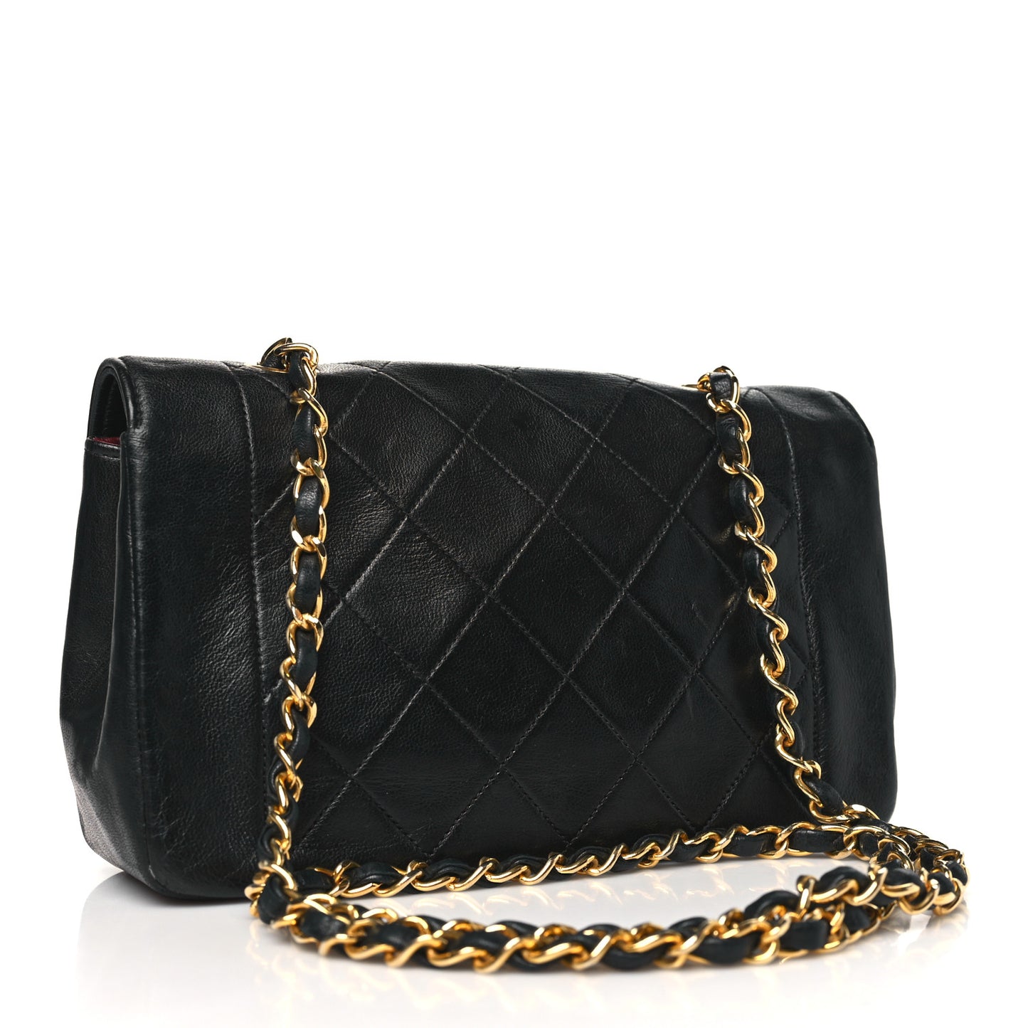 Lambskin Quilted Small Single Flap Black