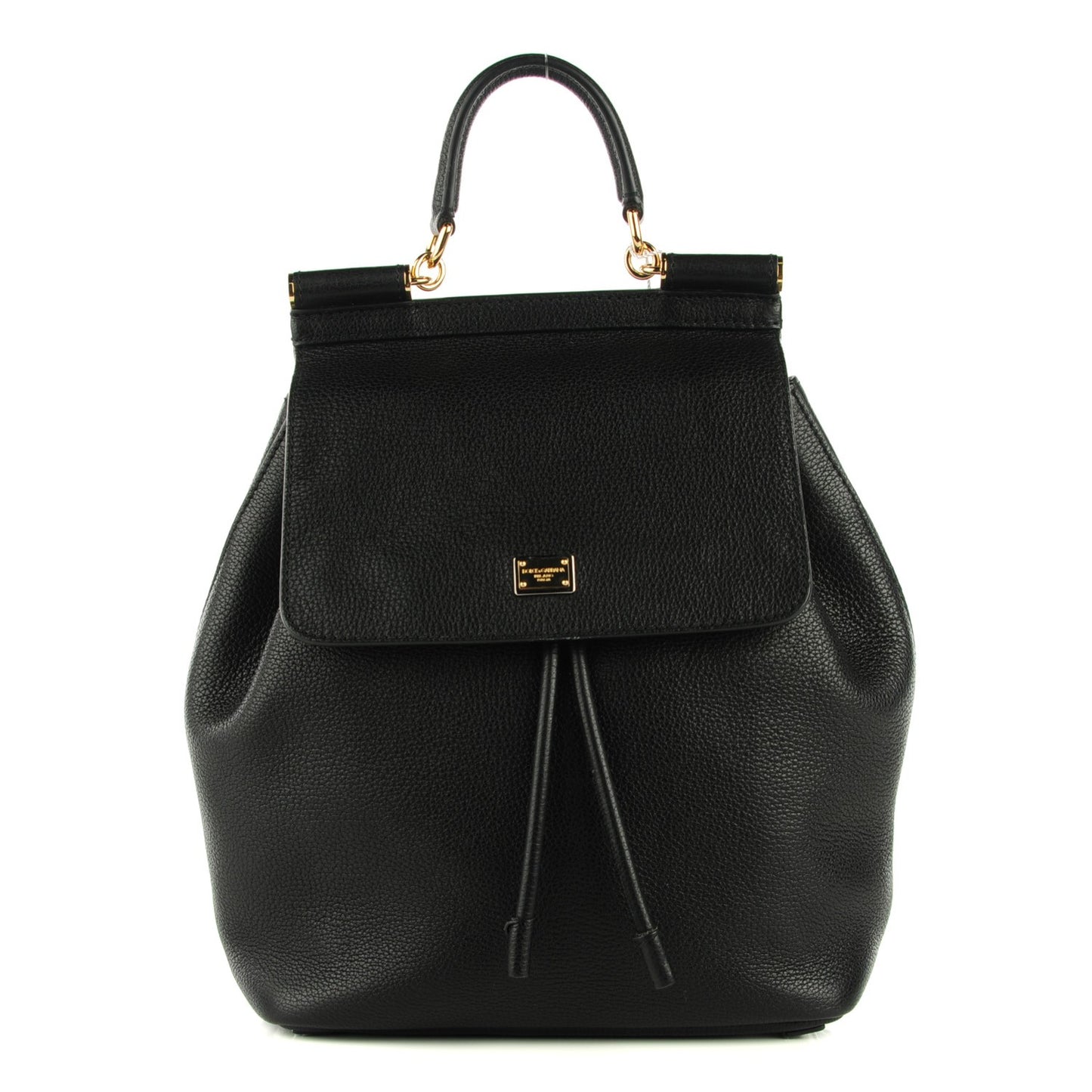 Pebbled Calfskin Sicily Backpack Black