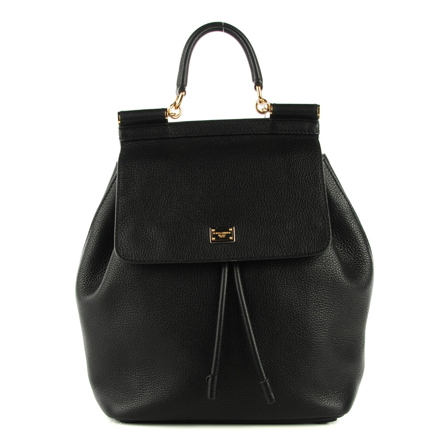 Dolce & Gabbana Pebbled Calfskin Sicily Backpack Black 1 of 6