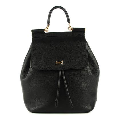 Dolce & Gabbana Pebbled Calfskin Sicily Backpack Black 1 of 6
