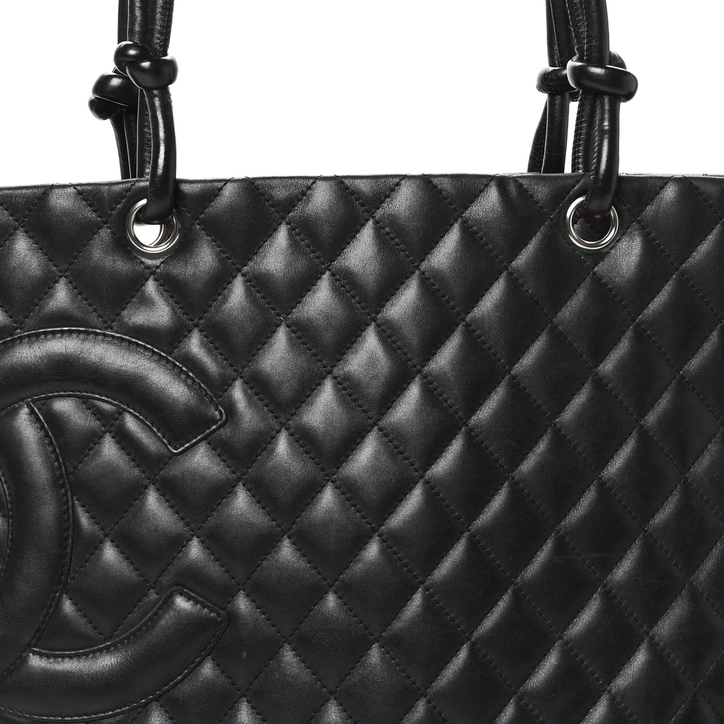 Calfskin Quilted Large Cambon Tote Black