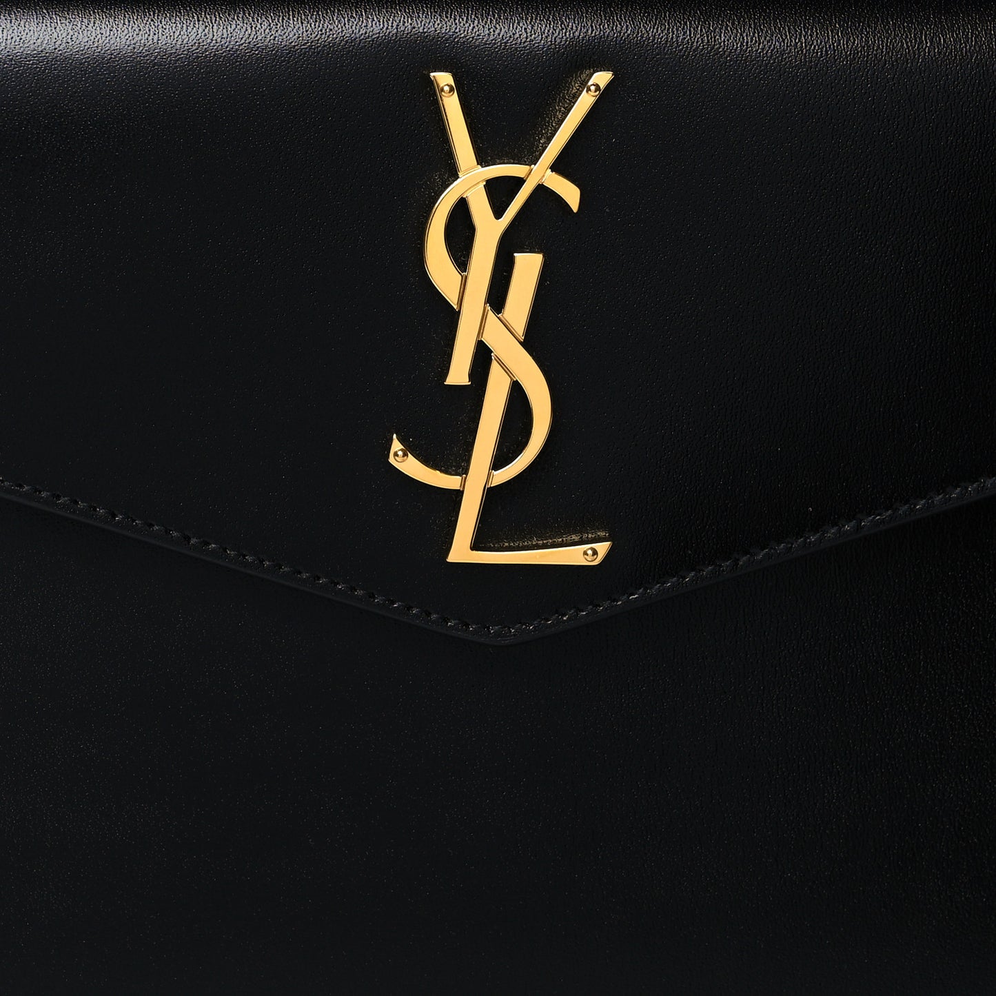 Smooth Shiny Calfskin Monogram Uptown Pouch Black