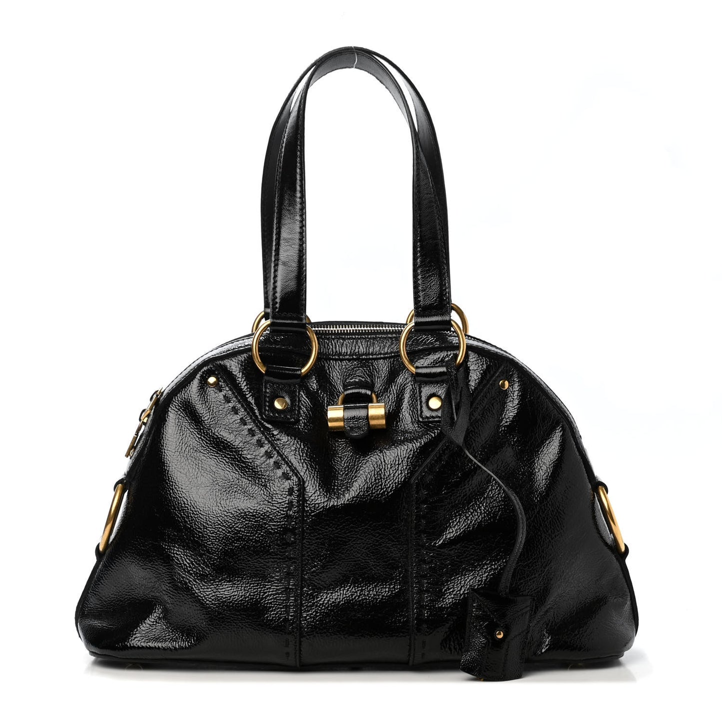 Textured Patent Calfskin Medium Muse Black