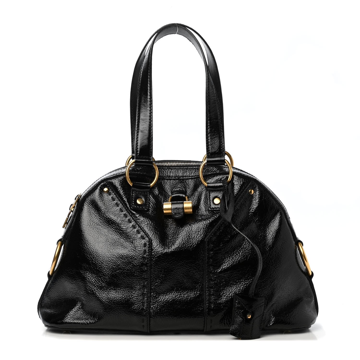 Saint Laurent Textured Patent Calfskin Medium Muse Black 1 of 4