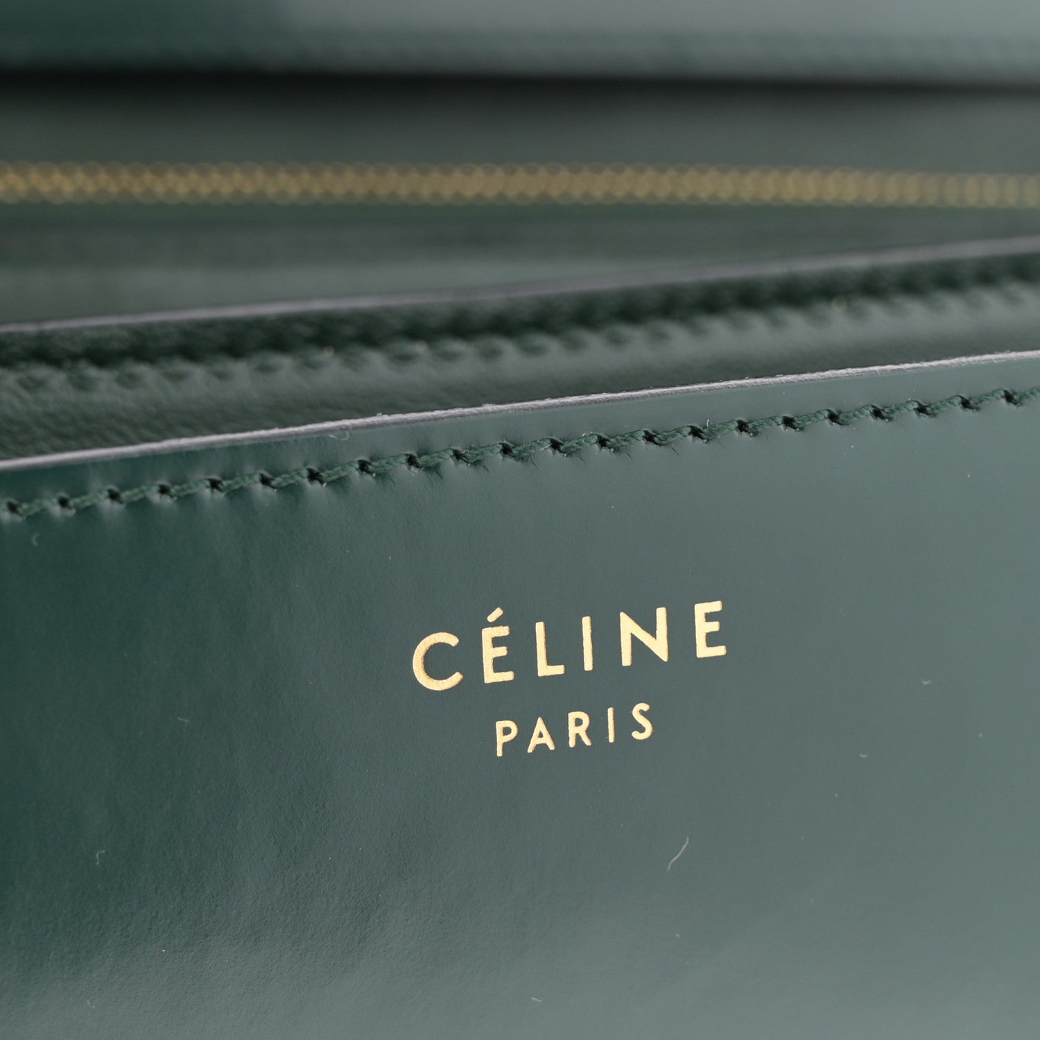 Celine Spazzolato Calfskin Classic Box Medium Flap Bag Dark Green 6 of 12