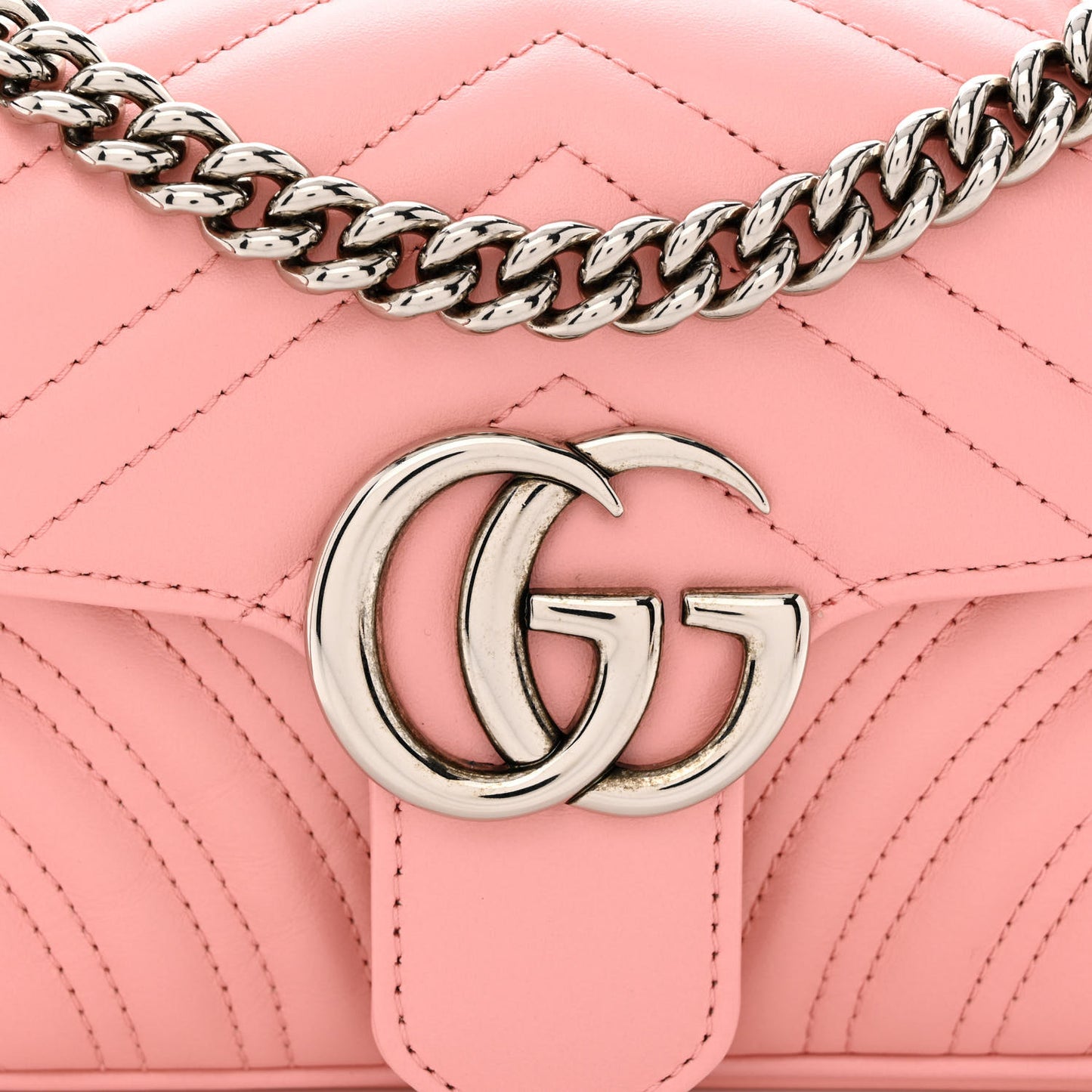 Calfskin Matelasse Mini GG Marmont Shoulder Bag Wild Rose
