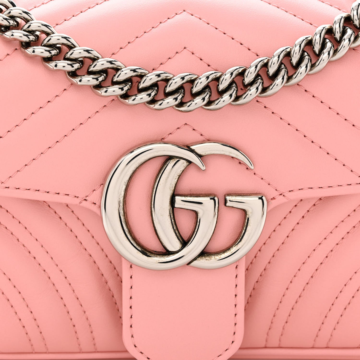 Gucci Calfskin Matelasse Mini GG Marmont Shoulder Bag Wild Rose 8 of 10