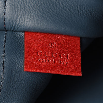 Gucci Suede Calfskin Large Rajah Chain Tote New Blue Romantic Cherry 7 of 11