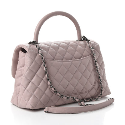 Chanel Caviar Quilted Small Coco Handle Flap Pink 3 of 10