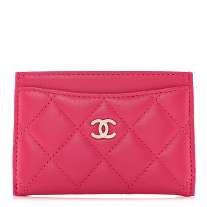 Chanel Lambskin Quilted Card Holder Fuchsia 1 of 9