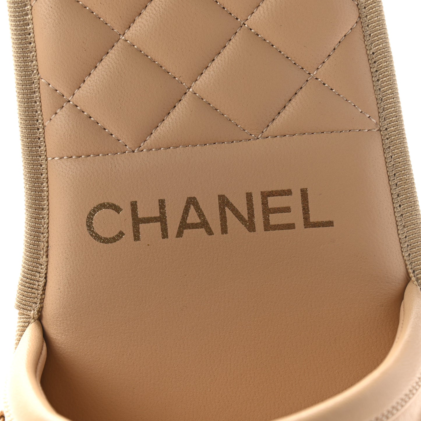 Pearl Chain Slipper XL Beige