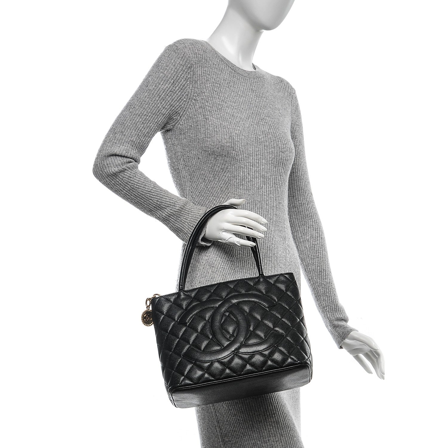 Chanel Caviar Quilted Medallion Tote Black 2 of 7