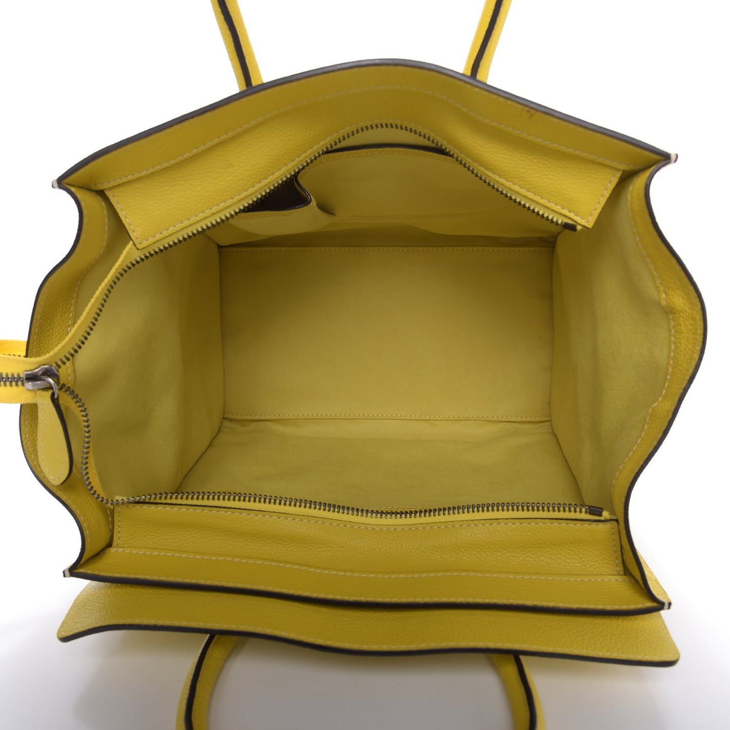 Drummed Calfskin Mini Luggage Citron