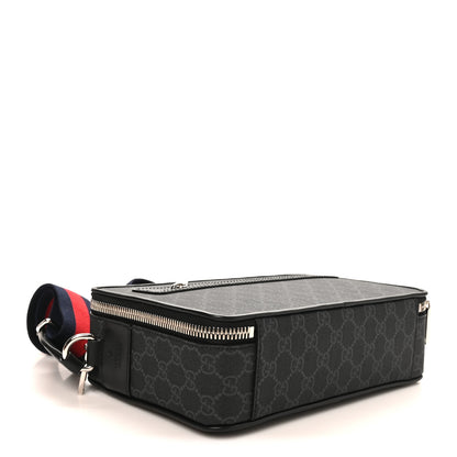 Gucci GG Supreme Monogram Web Small Shoulder Bag Black Grey 4 of 10