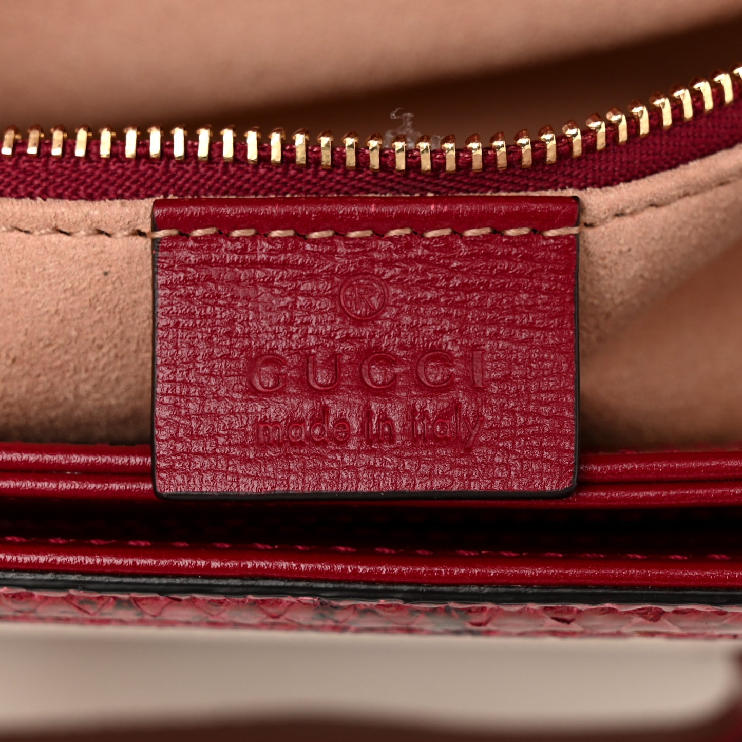 Azalea Calfskin Snakeskin Horsebit 1955 Shoulder Bag Mystic White Red