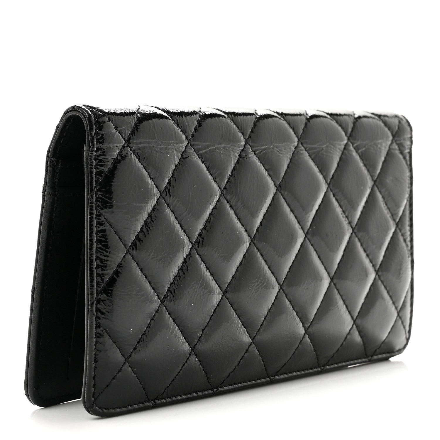 Chanel Patent Quilted Brilliant Yen Wallet Black 3 of 9