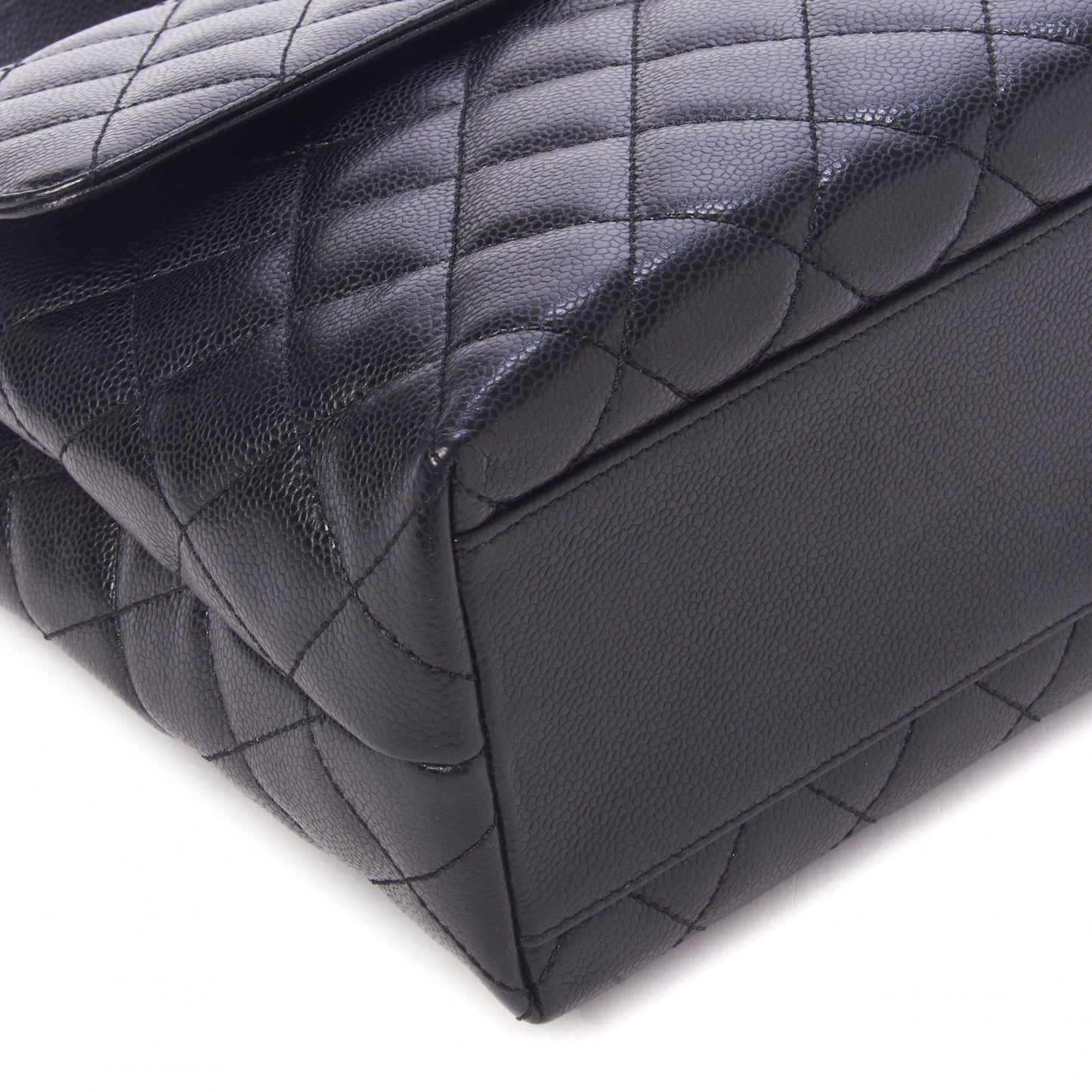 Caviar Quilted Jumbo Kelly Flap Black