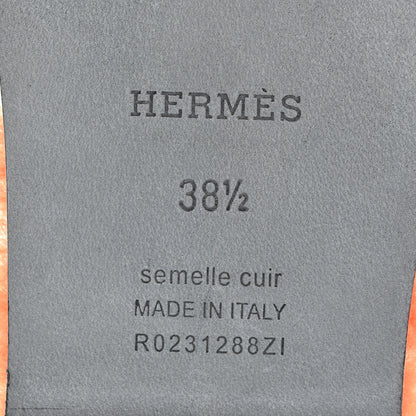 Hermes Woolskin Oran Sandals 38.5 Orange 5 of 7