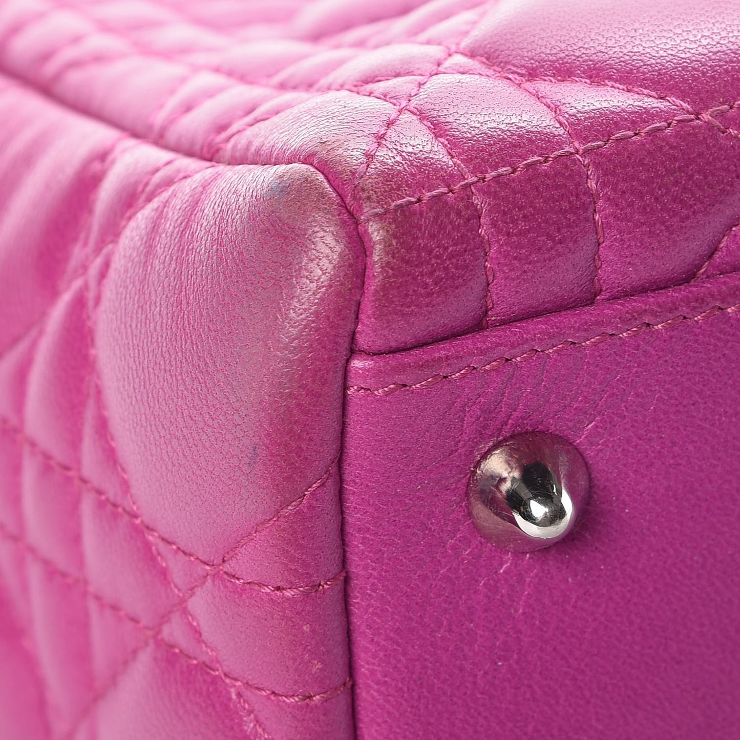 Lambskin Cannage Medium Lady Dior Pink
