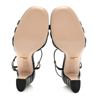 Gucci Nappa Matelasse T-Strap 40mm Sandals 38.5 Black 5 of 8