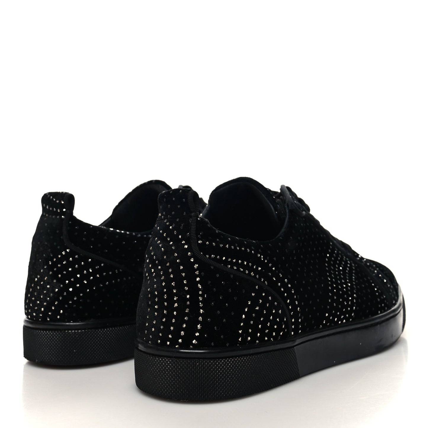 Velvet River Crystal Mens Louis Junior Orlato Flat Sneakers 40 Black Silver