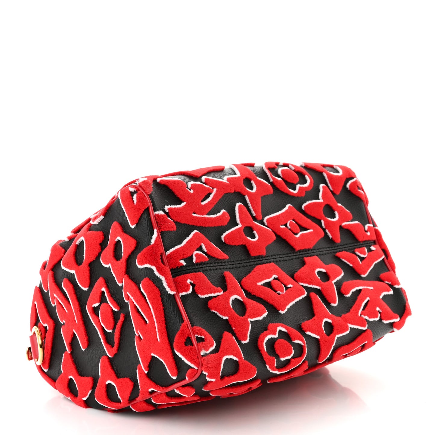 X UF Tufted Monogram Speedy Bandouliere 25 Black Red