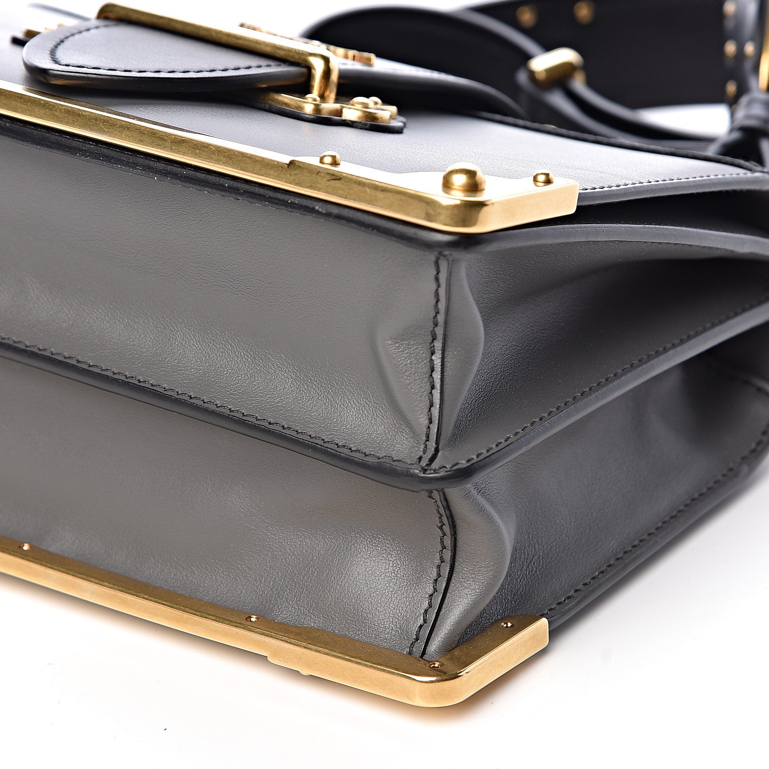 Prada City Calfskin Saffiano Cahier Bag Mercurio Black 8 of 9