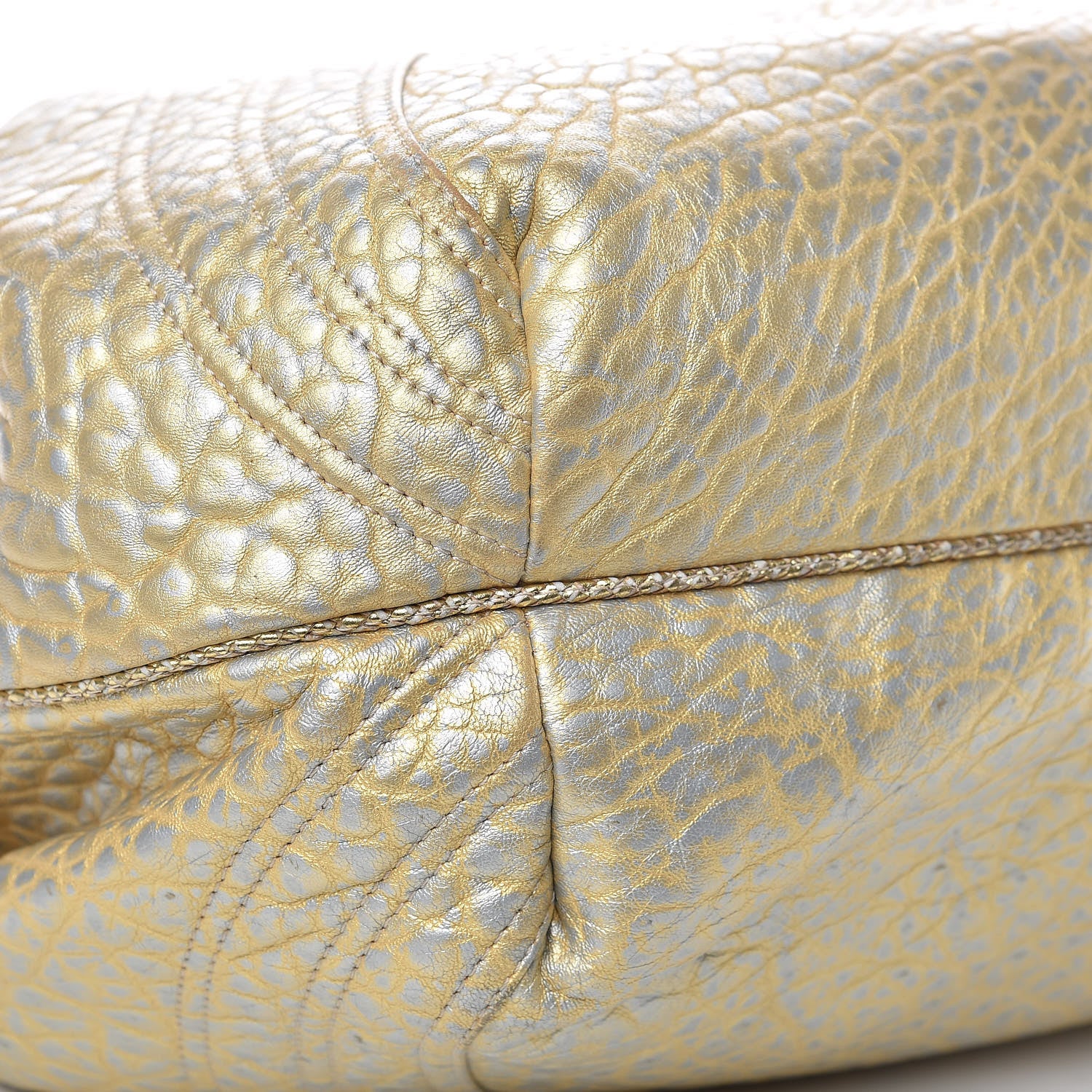 Fendi Nappa Nuvolata Bimetal Spy Oro Argento 8 of 13