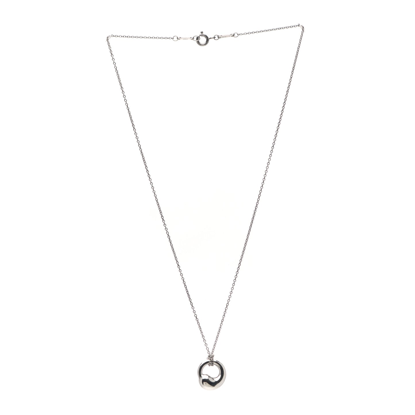Sterling Silver 12mm Elsa Peretti Eternal Circle Pendant Necklace