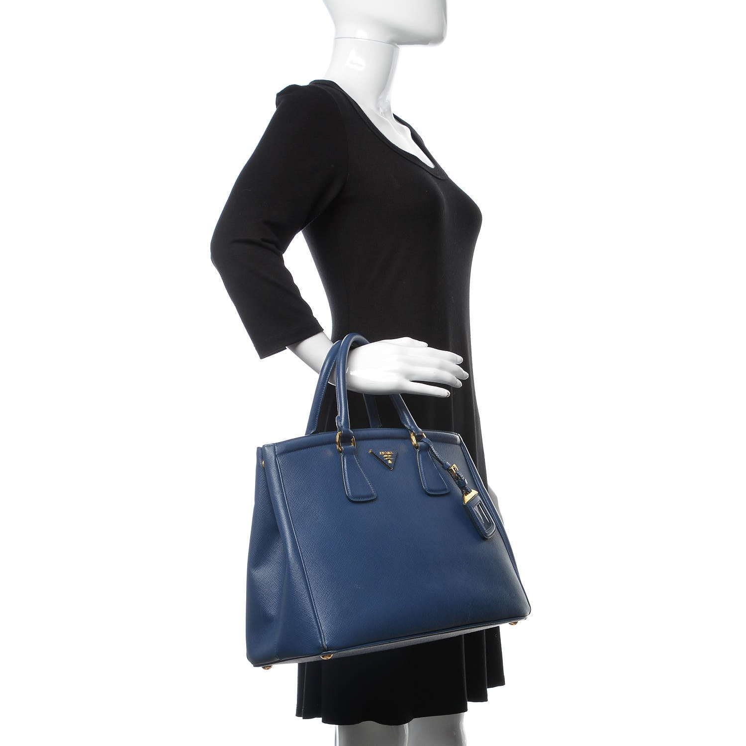 Prada Saffiano Lux Parabole Tote Bleuette 2 of 19