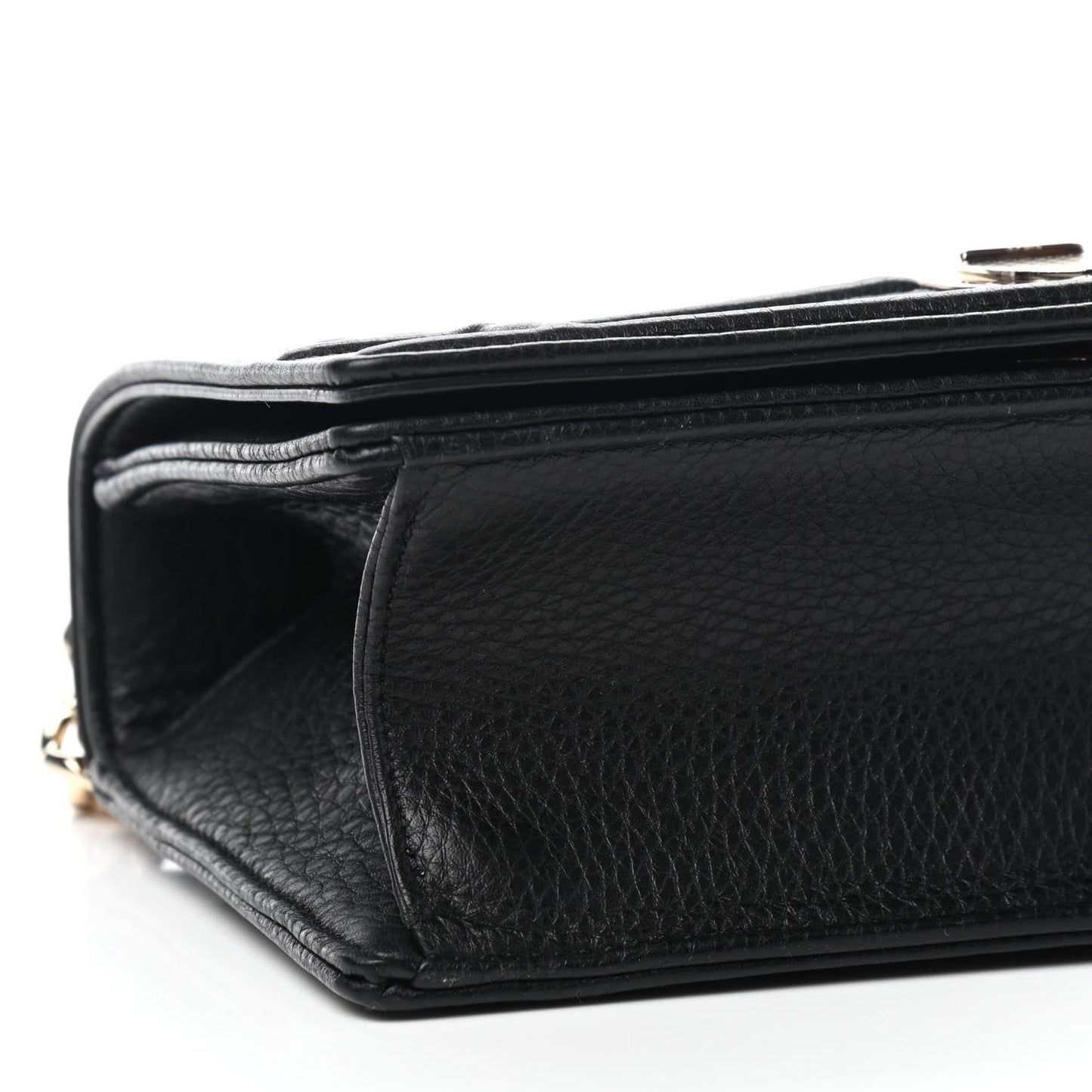 Grained Calfskin Small Diorama Flap Bag Black