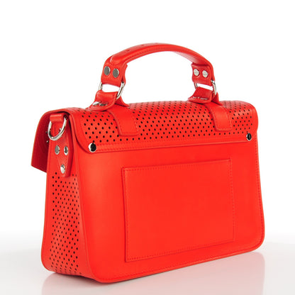 Proenza Schouler Lambskin Perforated Tiny PS1 Satchel Fire Red 3 of 7
