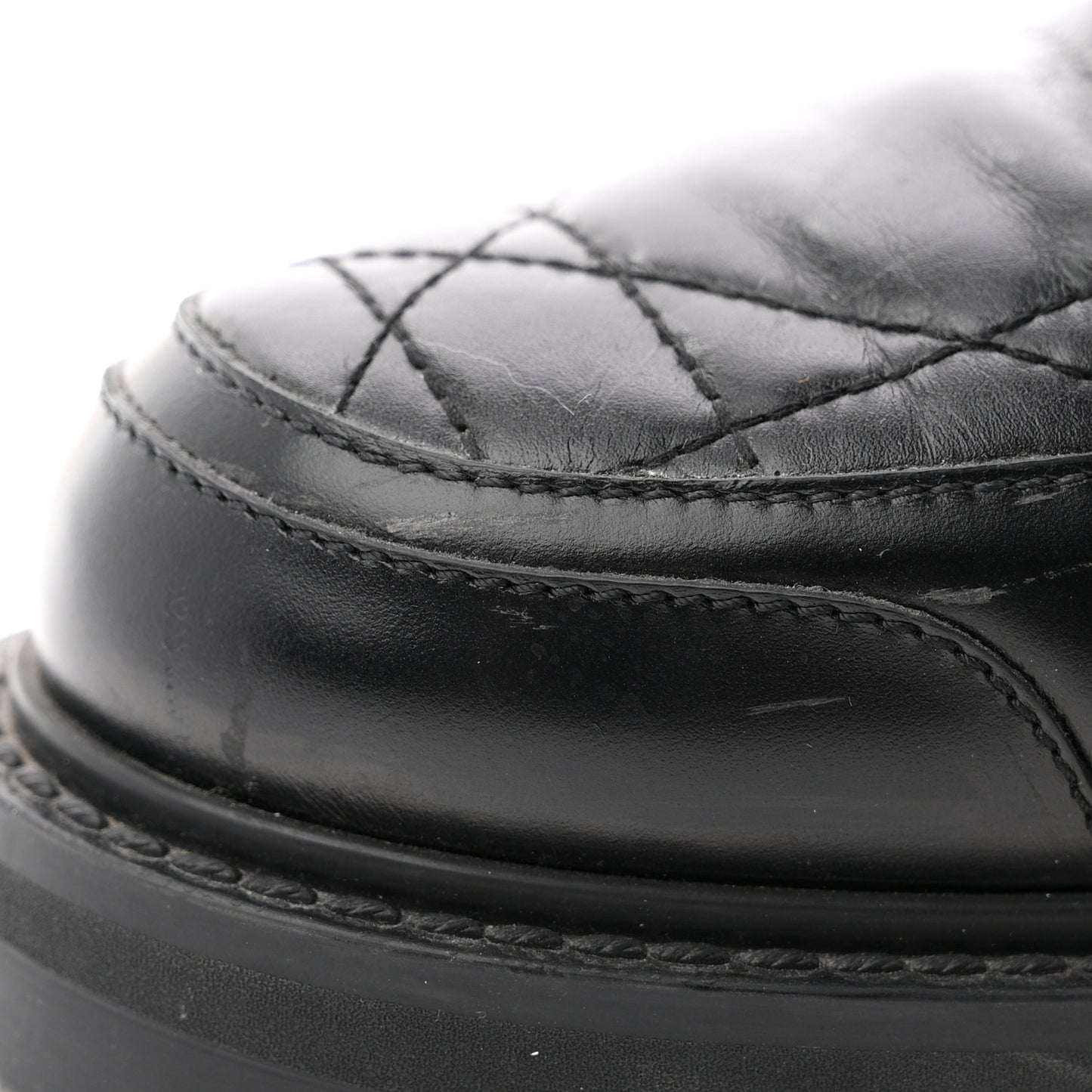 Calfskin Cannage D-Leader Ankle Boots 40.5 Black