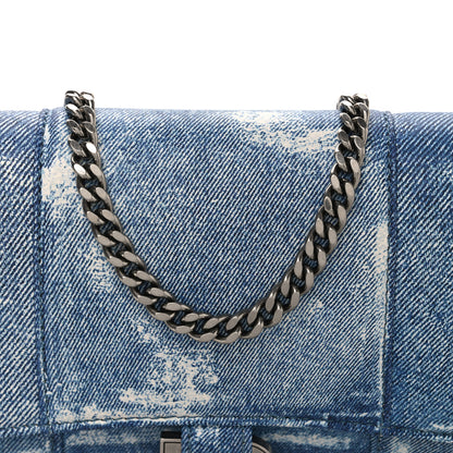 Balenciaga Nappa Denim Printed Hourglass Chain Bag Denim Blue 7 of 9