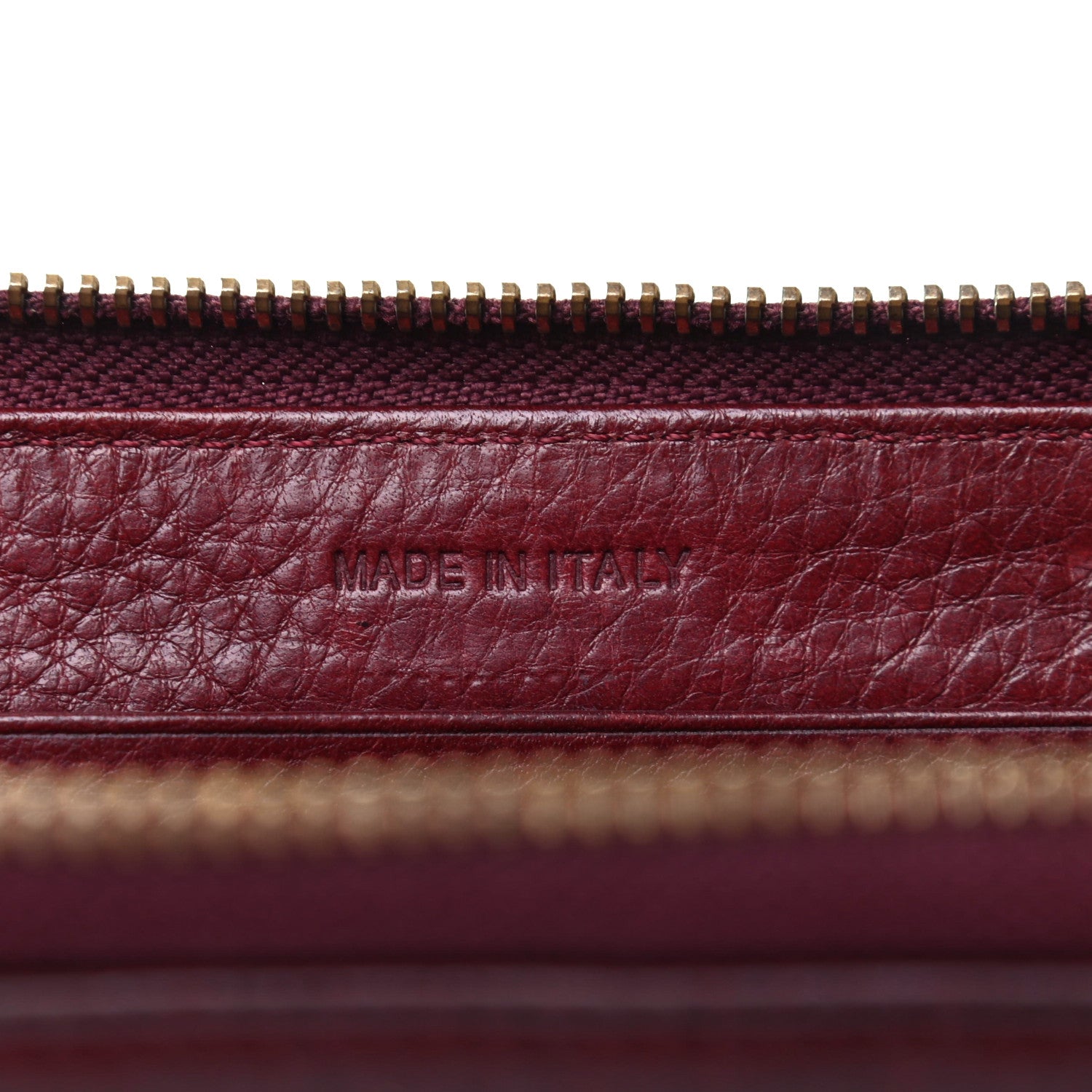Prada Vitello Daino Metal Zip Around Wallet Etrusco 7 of 7