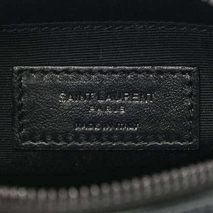 Saint Laurent Calfskin Matelasse Chevron Round Vinyle Camera Bag Black 6 of 11