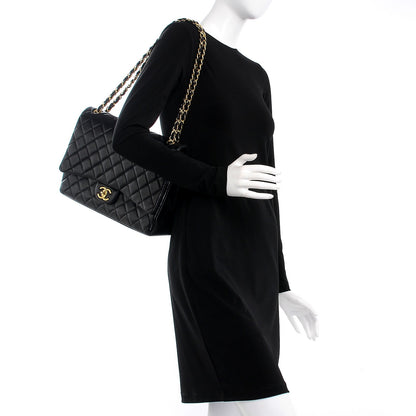 Chanel Lambskin Quilted Maxi Double Flap Black 2 of 15