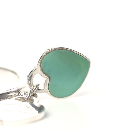 Tiffany Sterling Silver Enamel Return to Tiffany Double Heart Ring Blue 56 7.5 5 of 5