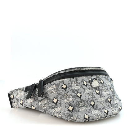 MCM Jacquard Medium Fursten Belt Bag Grey 4 of 9